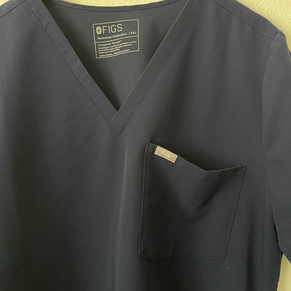 FIGS Casma Pocket Scrub Top Blue  V-Neck Technical Collection Women's Sz XXL - Picture 2 of 7